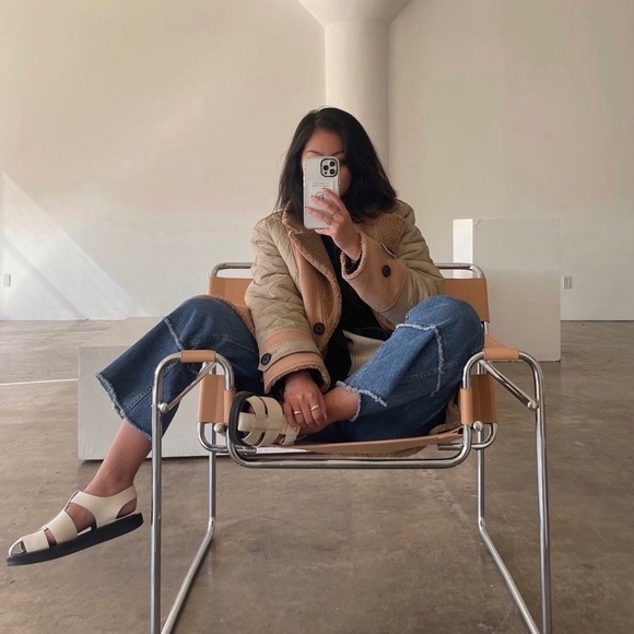 DEREK LAM 70s Reversible Wool Blend Quilted Faux Shearling Oversized Barn Coat 6 - Picture 11 of 17